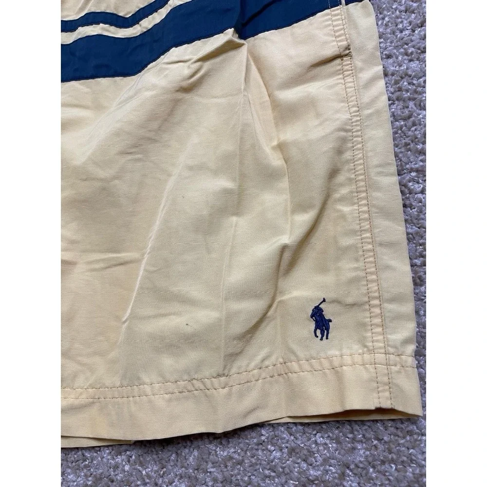 Polo‎ Ralph Lauren Red Lined Blue Pony Swim Trunks Shorts Mens XL
